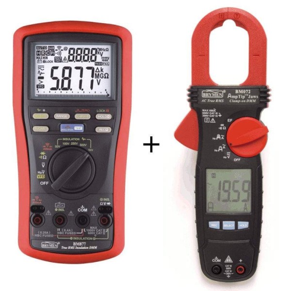 Oferta Multímetro de aislamiento BM-877 + Pinza amperimétrica Brymen BM-072